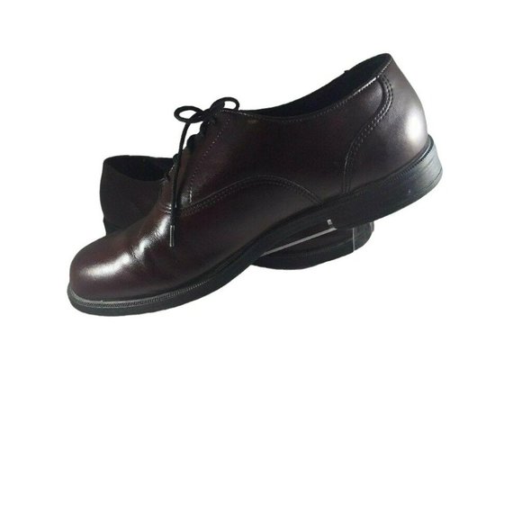 Hush Puppies Mens Oxford Shoes Size 8.5 Extra Wide Burgundy Leather Round Toe - Picture 4 of 12
